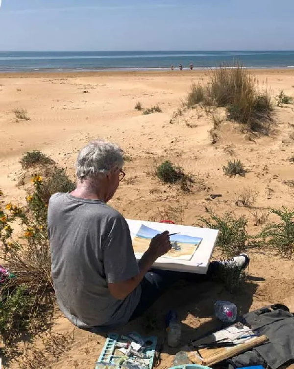 Nicholas Stedman painting marram grass