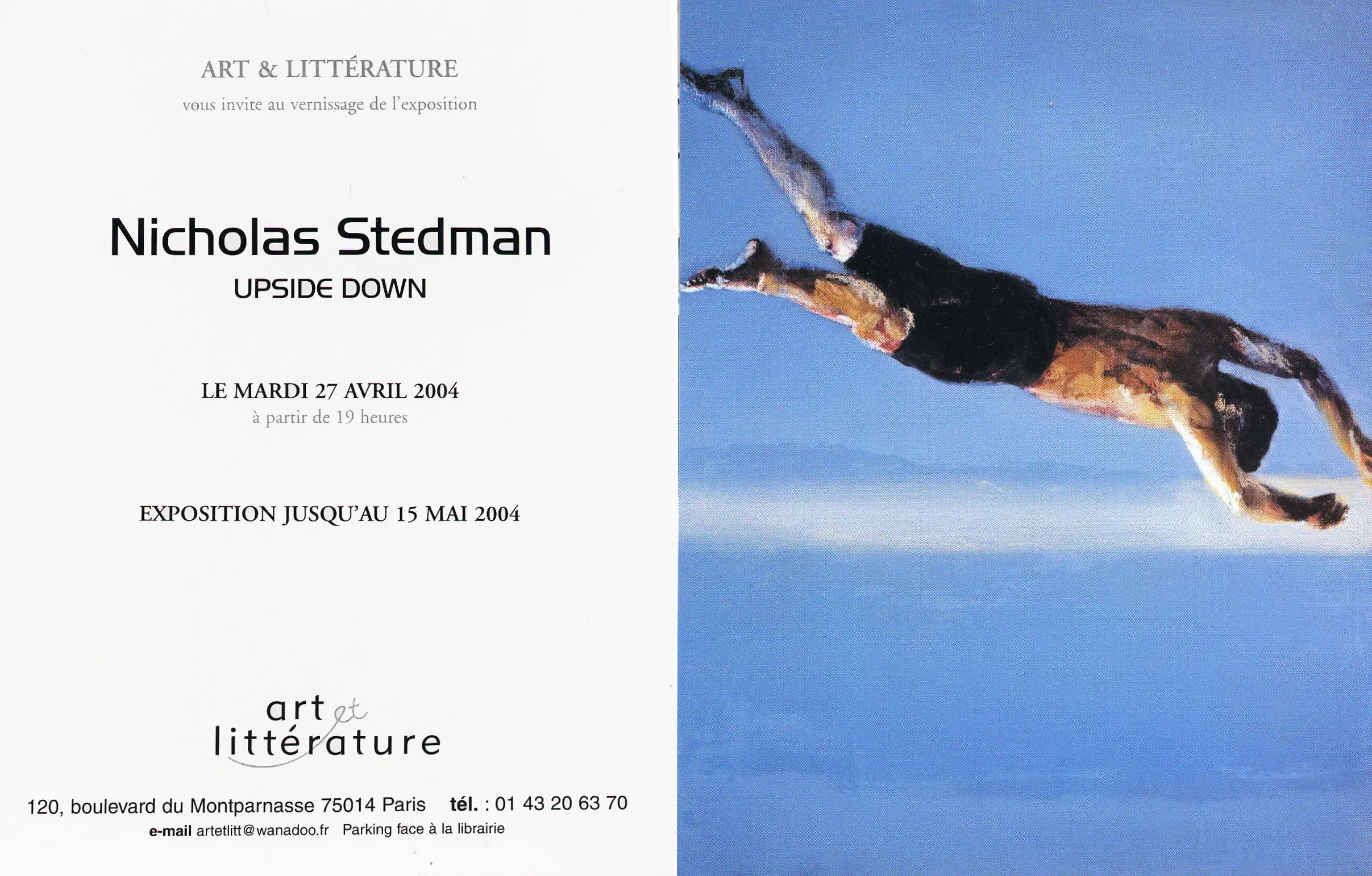 Solo exhibition flier for Gallery Montparnasse