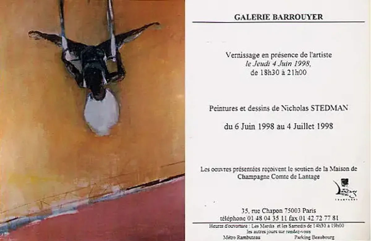 Paris Solo Show 1998 Flier | Nicholas Stedman
