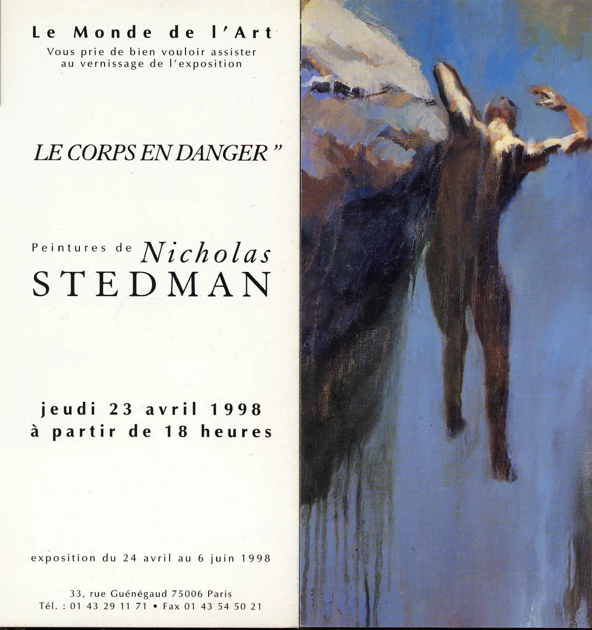 Solo Exhibition Paris Flier | Nicholas Stedman