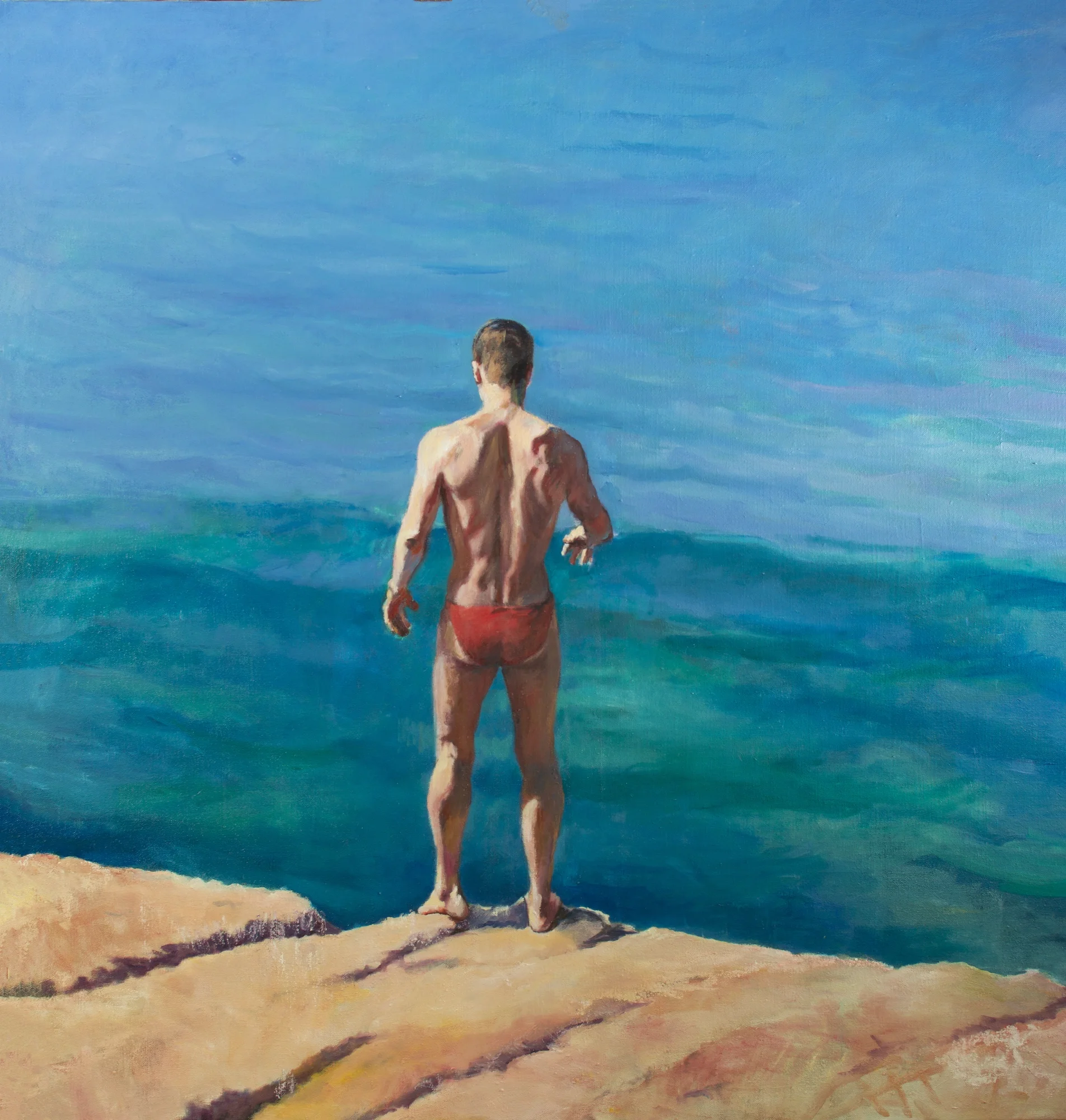 Diver Testing the Water