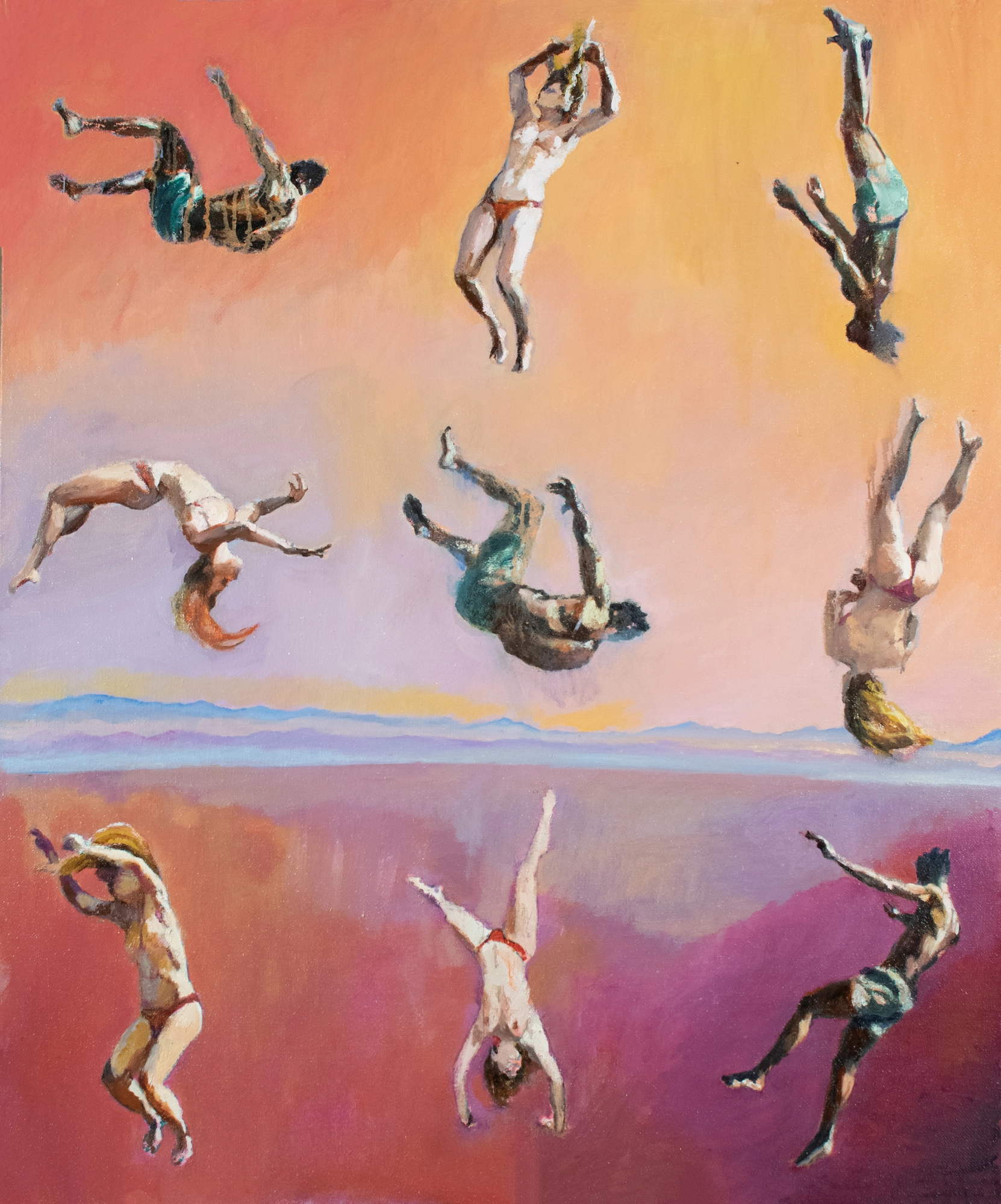 Death Valley Tumble - Nicholas Stedman - Death Valley painting, tumbling figures, Nicholas Stedman