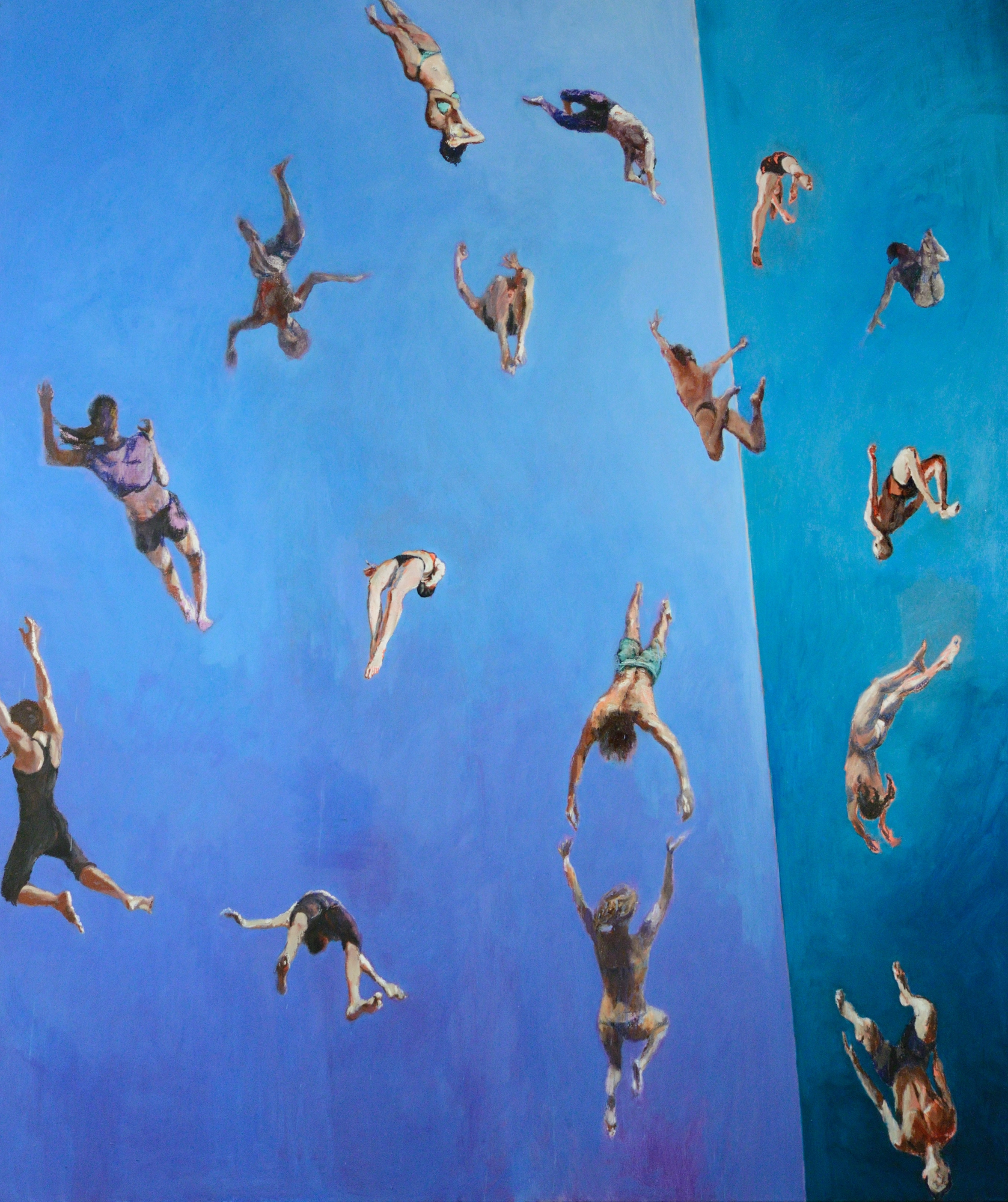 Falling in Unison - Large Scale | Nicholas Stedman - falling unison, large scale painting, movement art