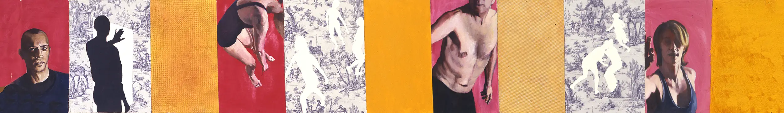 Quadruplex Vertical Polyptych - Nicholas Stedman - vertical polyptych, 3.6m painting, dance improvisation art