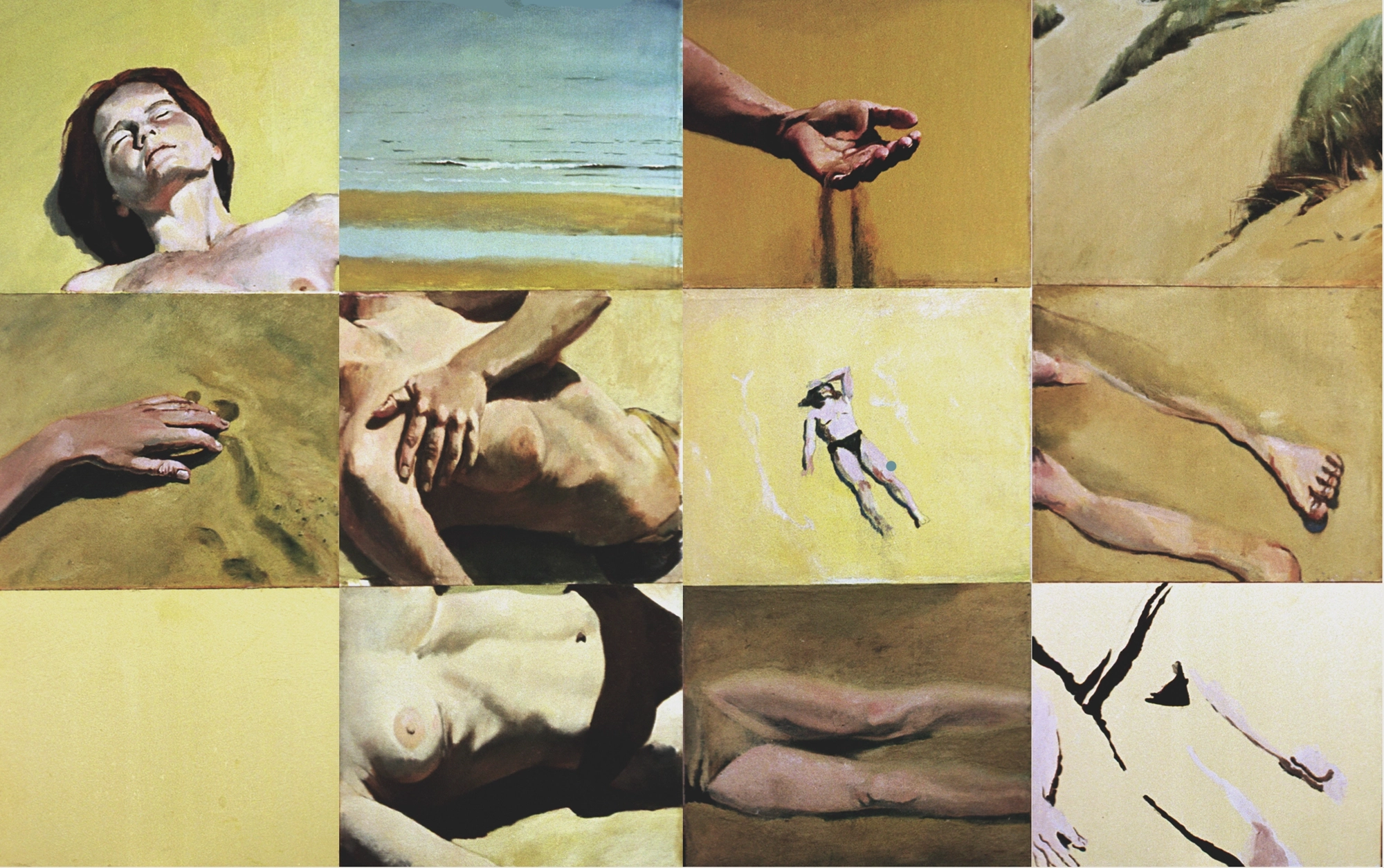 Dunes 2023 - Recent Multi-panel Work | Nicholas Stedman - marram grass art, dunes 2023, contemporary polyptych