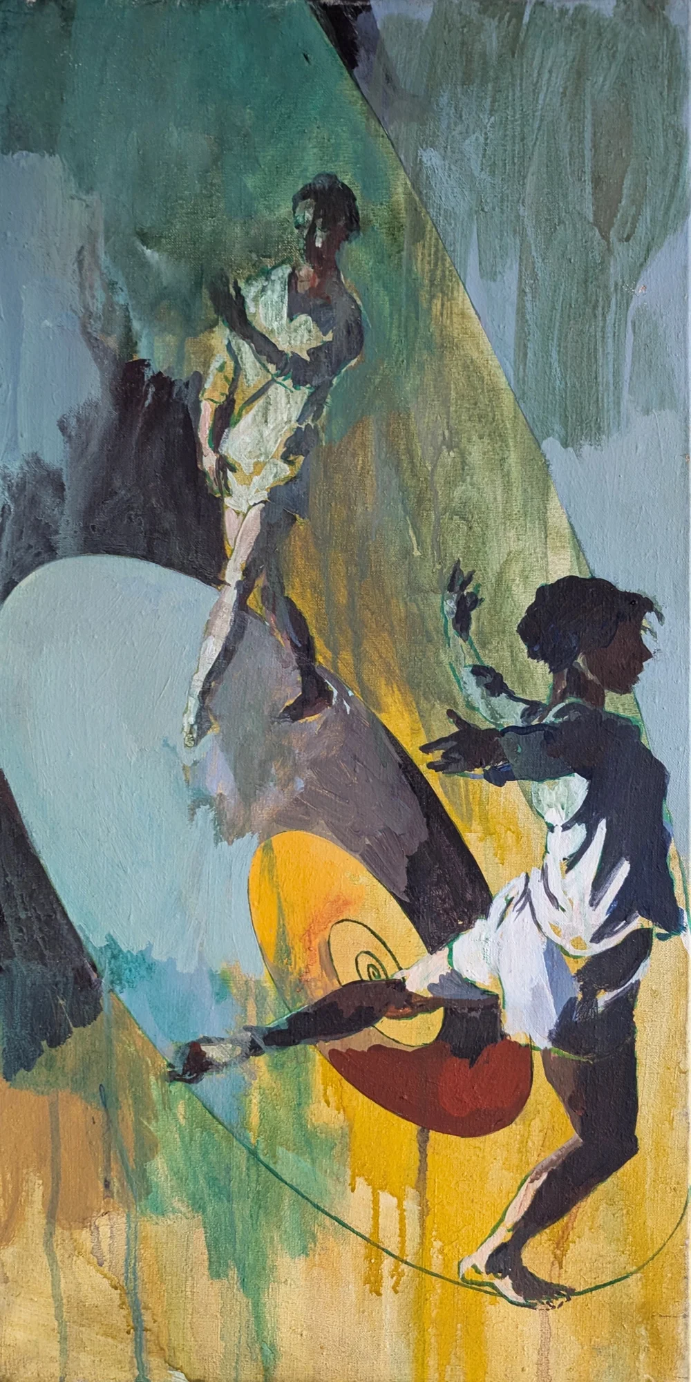 Vertical study of spiral dance movement for performance banners