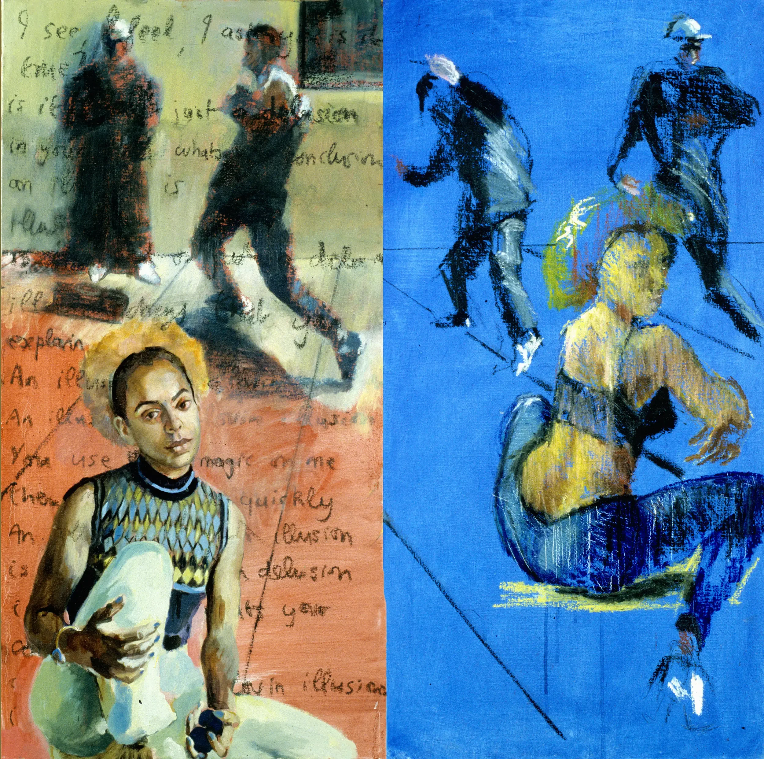 Portrait emerging through embossed text inspired by Rose Royce