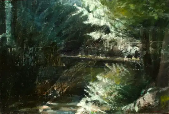 Embossed text painting with hidden figure forms