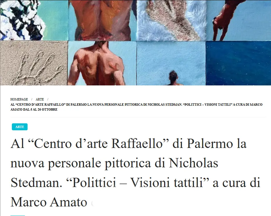 Press coverage of "Polittici, Visioni Tattili".