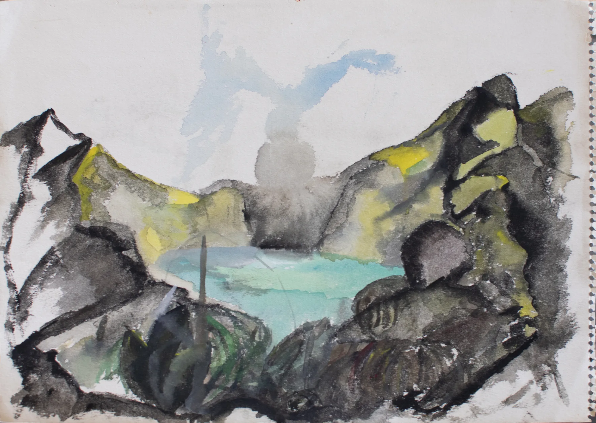 Gouache dream landscape inspired by Venezuela