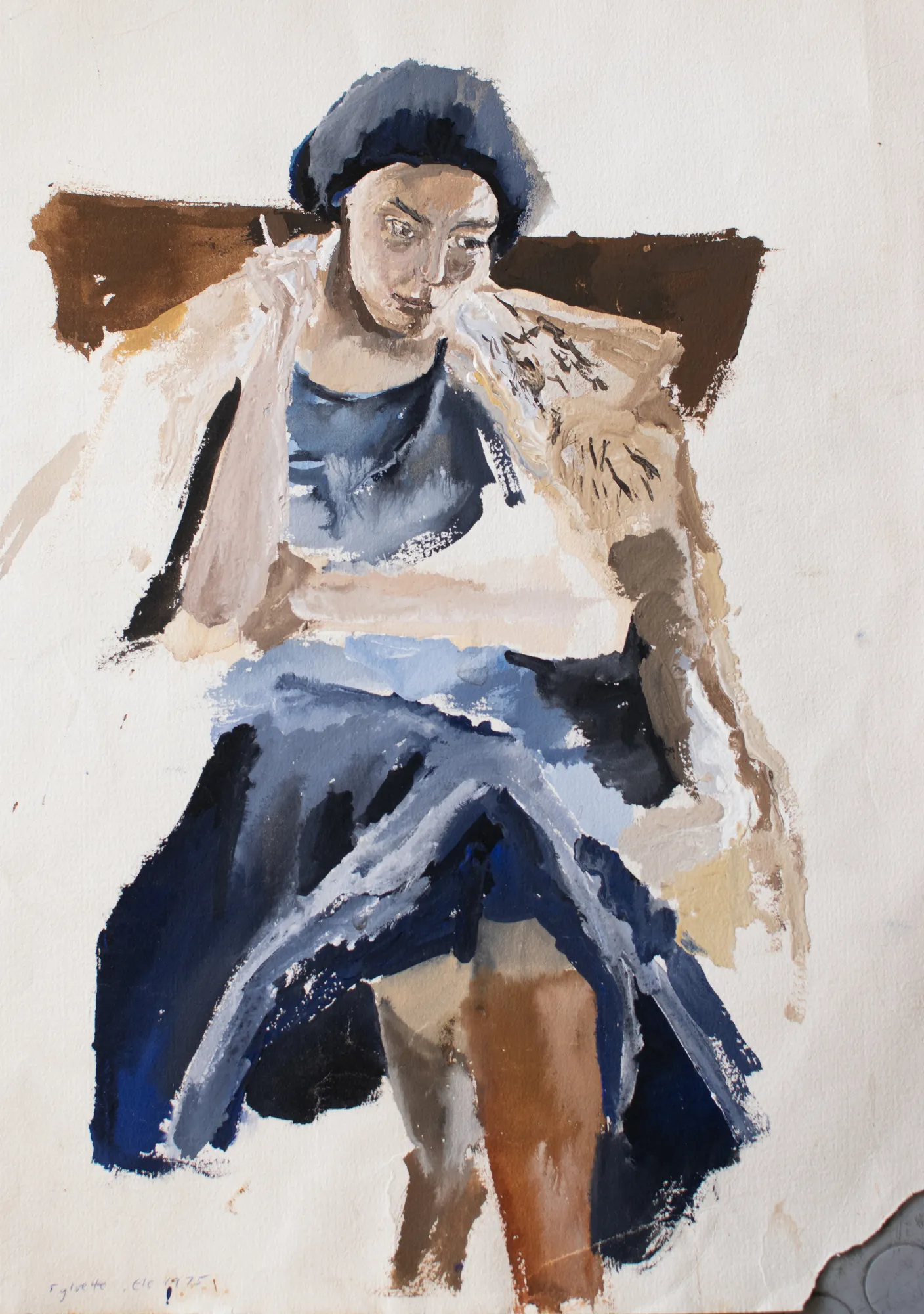 Gouache portrait of Sylvette