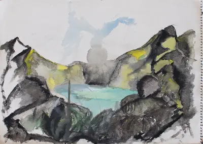 Gouache dream landscape inspired by Venezuela