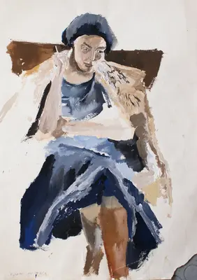 Gouache portrait of Sylvette