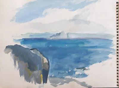 Gouache sketch of the Isle of Skye